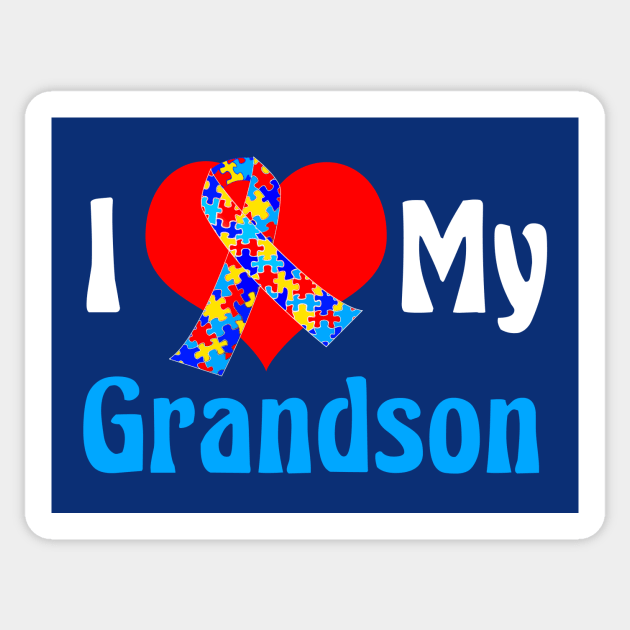 I Love My Grandson Sticker by epiclovedesigns